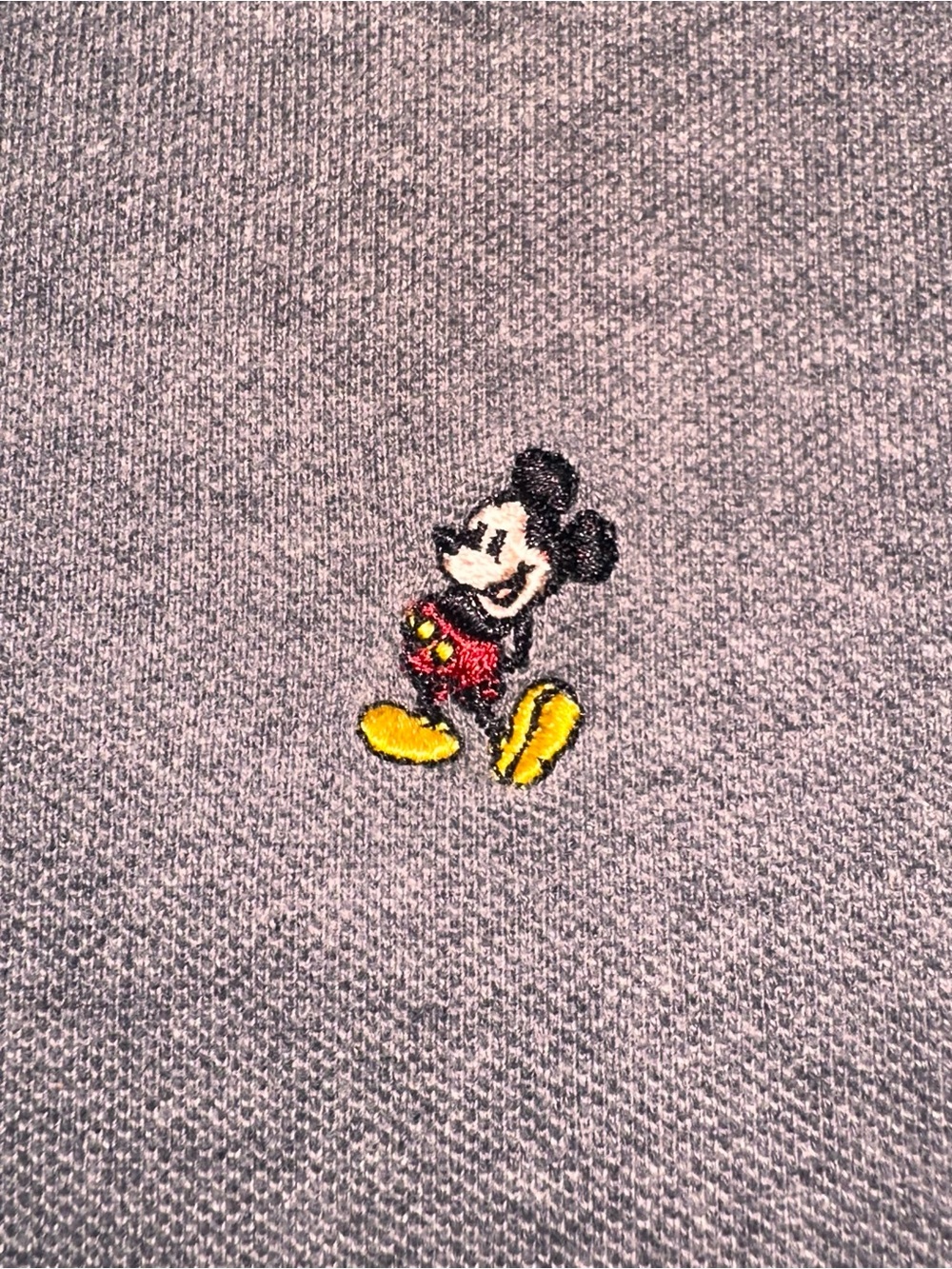 Vintage Large Walt Disney World Mickey Mouse Gray Golf Polo